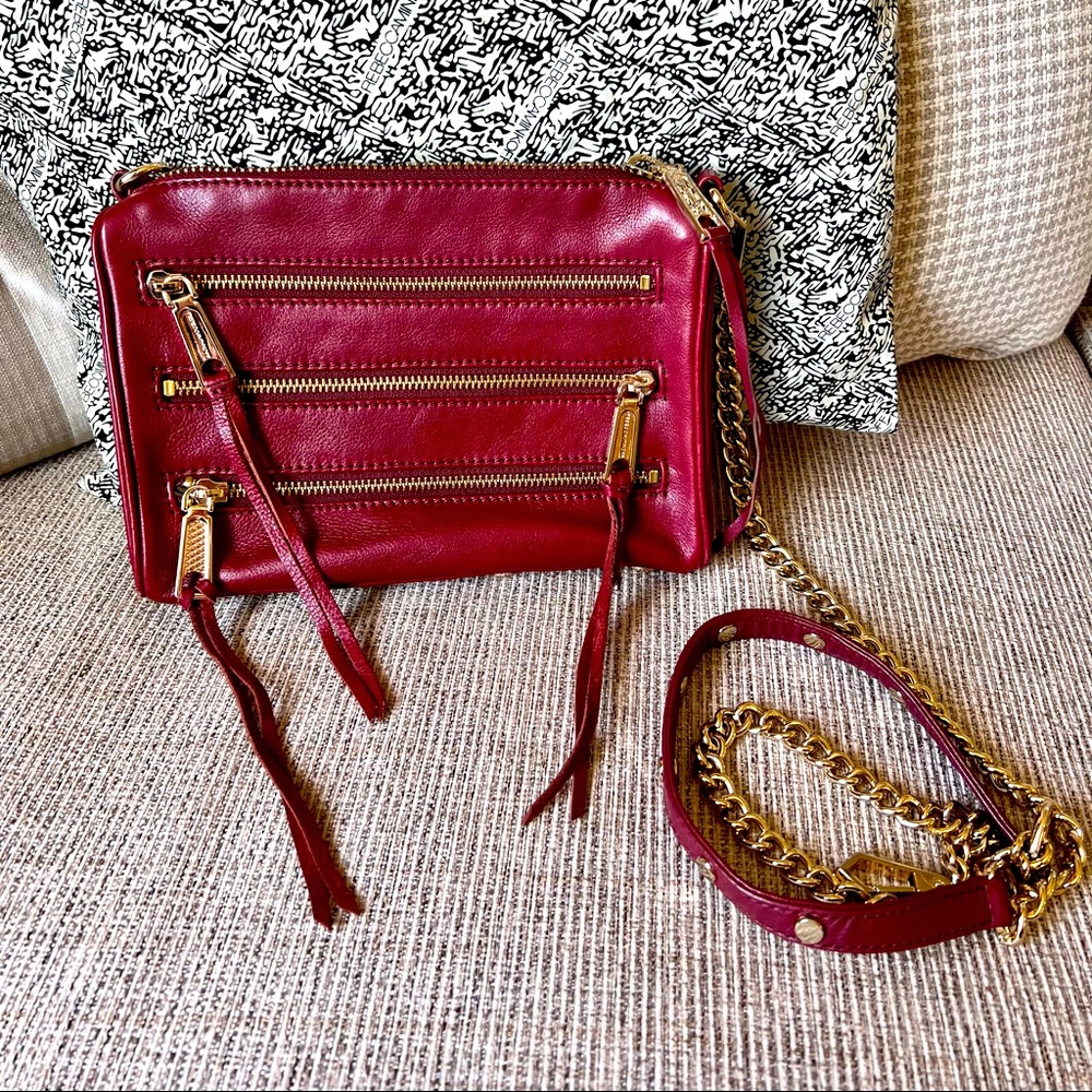 Rebecca Minkoff leather 5 zip crossbody